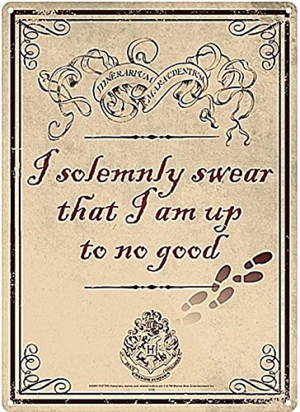 Blechschild "I solemnly swear..." (Karte des Rumtreibers) - FanTasium