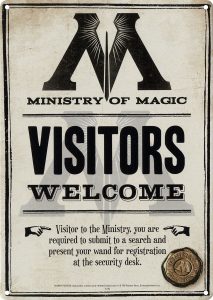 Harry Potter Blechschild Besuchereingang Ministerium für Magie