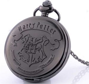  Harry Potter Hogwarts Wappen Taschenuhr mit Kette in Anthrazit