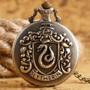 Slytherin Wappen Taschenuhr mit Kette aus Harry Potter